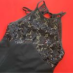 Betsy and Adam Vintage 90s Solid Black Full Length Sequin Prom Dress Photo 1