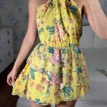 Bellevue The Label Yellow Mini Dress Floral Size M Photo 1