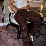 ZARA  Brown Orange Sequin Flare Trousers Pants Size S NEW Photo 5