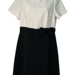 Kate Spade Ivory Black Colorblock Bow Fit and Flare Dress Size 6 Preppy Classic Photo 1