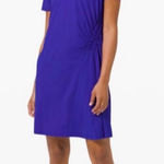 Lululemon  Seek Sun Dress Lazurite Royal Blue Size 8 UV Protection Ruched Photo 0