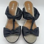 Sperry  Womens 10‎ Sandals Top-Sider Shoreham Black Wedge Heel Cork Leather Slide Photo 2