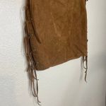 Timing  Brown Faux Suede Boho Western Fringe Mini Skirt Size Small Photo 1