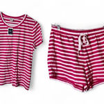J.Crew Pink & White Short Sleeve Cotton Pajamas Set Sz S NWT Photo 0