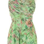Jay Godfrey Lydia Romper Strapless Green Floral Sweetheart Neckline Chiffon 4 Photo 0