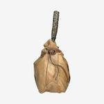 Marni Tan Leather Drawstring Tote with Woven Chain Strap Made in Italy Photo 7