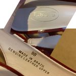 Talbots  RED PATENT LEATHER PEEP TOE SLING BACK WEDGE HEEL SHOES (9B) Photo 9