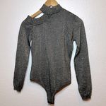 VICI  Sparkly Gray Long Sleeve Bodysuit Sz small Photo 4