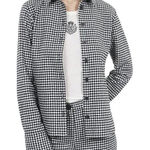 The Kooples  Wooly Houndstooth Button down Shirt Size FR 2/ 6/Medium US NWT Photo 0