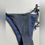 Aerie • NWT Navy Blue String Bikini Bottom with Glitter Shimmer Accent Photo 1