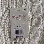 Lucky Brand  Women's Size XL Open Knit Fisherman Cable Pullover Ivory Sweater $99 Photo 8