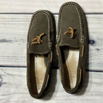 Lands' End Women Sz 6 Flats Loafers Brown Suede Leather Bow Slip On Driving Shoes Photo 6