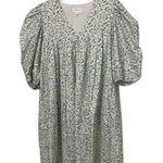 Mable Poplin Puff Sleeve Floral Dress Womens Size Large Cottage Prairie Green Photo 0