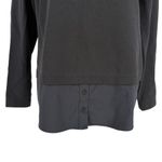 Athleta  Gallery Top Layered Style Blouse ‎ Long Sleeve Size Small - Black Photo 2