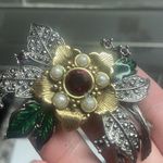 Lot Of 4 Christmas Holiday Brooch Pins Bell / Holly Leaves / Candy Cane / Flower Photo 6