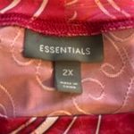 Essentials Women's Multicolor Butterfly Embellished Top Long Sleeve Size 2X Pink Photo 2