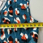 NWT!Teal Animal Print belted sleeveless pocket Midi Dress Size 10 or Medium Blue Photo 8