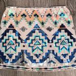 EXPRESS Sequin Tribal Print Mini Skirt Photo 1