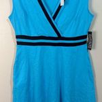 NY&Co Blue with Black Piping Cotton V Photo 0