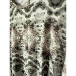 Bobeau  Boho Sleeveless Flowy Asymmetrical Tank Top Large Gray White Brown Print‎ Photo 1