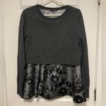 Club Monaco  Claribel Gray Merino Wool 2-in-1 Long Sleeve Blouse Photo 1