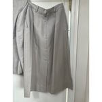 Vintage Linen Blend Skirt Suit Set Blazer Career Wear Made in Poland 6 Gray Photo 8