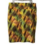 LuLaRoe Woman's Midi Skirt Size 3XL Stretch Lightweight Modern Colorful College Photo 1