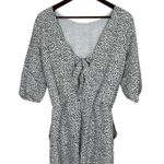 ZARA Animal Polka Dot Black White Open Tie Back Shorts Romper 1/2 Sleeve XS Photo 3
