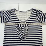 See By Chloe Size 4 Shift Dress Striped Blue White Ruffle Front Nautical Resort Photo 16