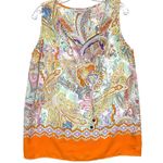 Saint Tropez West Paisley Blouse Top L Orange Paisley Boho Coastal Hippie Chic Photo 0
