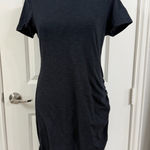 Wasabi + Mint  black, short-sleeved, ruched t-shirt dress Photo 0