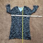 Garnet Hill  Dress XL Crepe Floral Print 3/4 Sleeve Flowy Loose Fit Midi Blue Photo 5