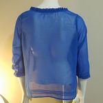 Dina Be  Royal Blue Sheer Blouse Photo 3