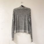 Rag and Bone Striped Avryl Turtleneck Sweater in Gray Black Small Photo 2