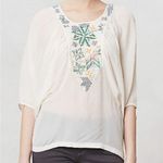 Anthropologie Tanvi Kedia Beaded Sequins Relaxed Blouse Top Cream Size Medium Photo 8