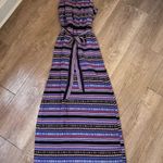 Lorena Rose sleeveless maxi dress Boho lined tie belt colorful women’s size S Multiple Photo 0