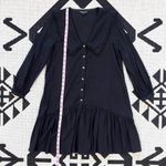 Whistles Emery Ruffle Collar Trapeze Mini Dress in Black Size 4 Photo 5