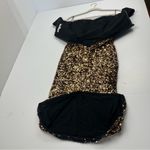 Dress the Population  Bailey Sequin Dress Womens‎ XS Black Gold Bodycon Midi NWOT Photo 13