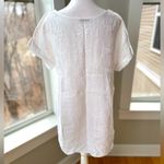 TERZO MILLENNIO White Embroidered Italian Linen Tunic Top Size Small Photo 2