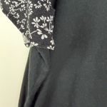 CeCe  Black Floral Ruffle Sleeve Top Size 2X Neutral Chic Stretch Dainty Comfy Photo 2