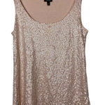 Talbots  Womens Sequins Tank Top Sz S Pink Metallic Sleeveless Scoop Neck Photo 0