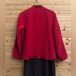 Vintage Y2K Clio Sz Large Red Black Silk Mandarin Asian Jacket Flapper Dress Set Photo 4