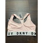 DKNY Women’s Medium Light Pink Logo Sports Bra Unpadded New Photo 3