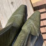 ZARA Green Faux Leather Python Snake Print Heeled Booties Photo 1