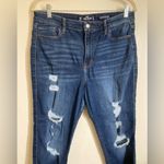 Hollister Dark Wash Ultra Hi Rise Crop Super Skinny Distressed Ripped Jeans #S Photo 3