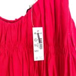 Madewell  Textured V-Neck Midi Dress Festival Red Size XS NWT Linen Cotton Luxe Photo 7