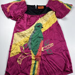 VOOM by Joy Han 100% Silk Mini Dress XS Purple Yellow‎ W Green Macow Size 0 Photo 0