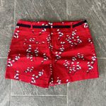 Loft Red Cherry Blossom Floral Print Riviera Shorts Photo 2