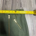 J.Crew Wool Blend Motorcycle Mini Skirt Gold Accents Lined Army Green Womens 00 Photo 4