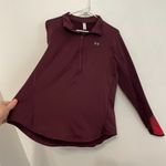 Under Armour UA Fitted ColdGear Reactor Graphic 1/2 Zip Sweatshirt Burgundy Red Photo 9